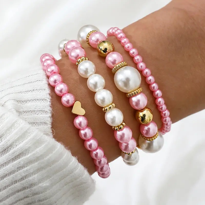 Blush Pearl Bracelet Set | Stöd bröstcancer