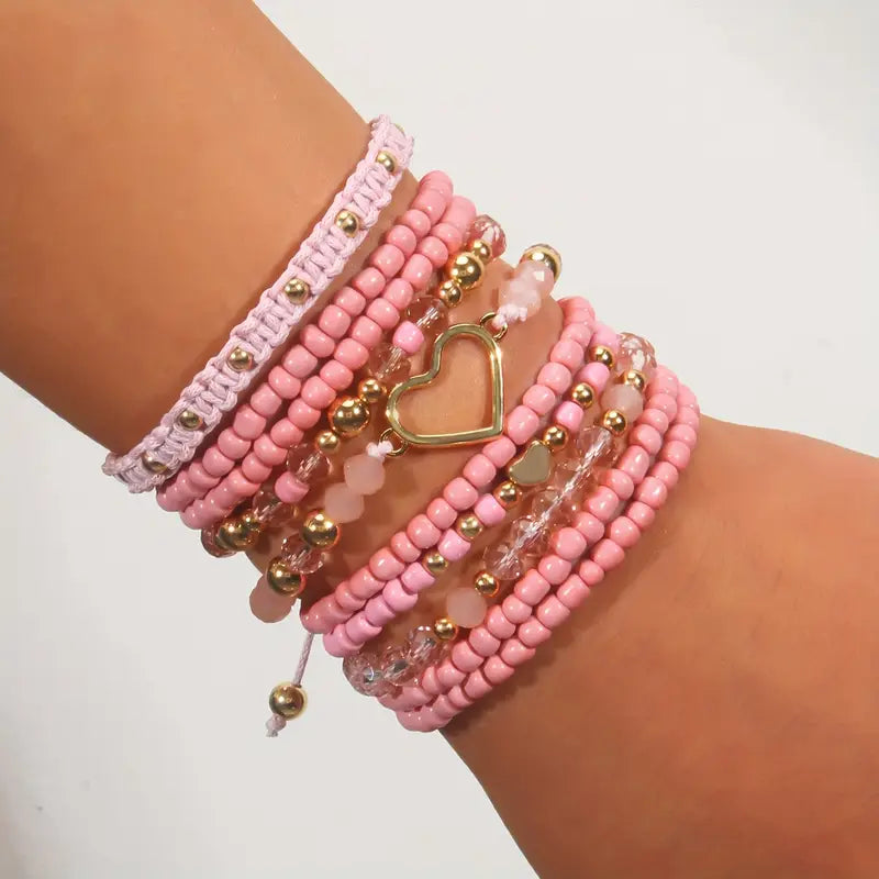 Charmed Heart Bracelet Set | Stöd bröstcancer