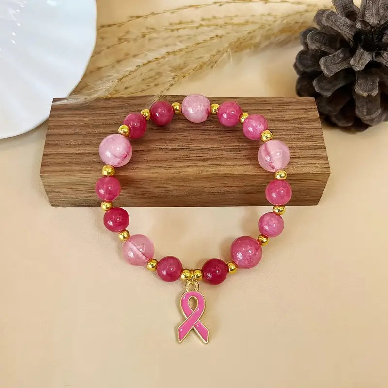 Blush Bead Bracelet | Stöd bröstcancer