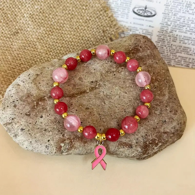 Blush Bead Bracelet | Stöd bröstcancer