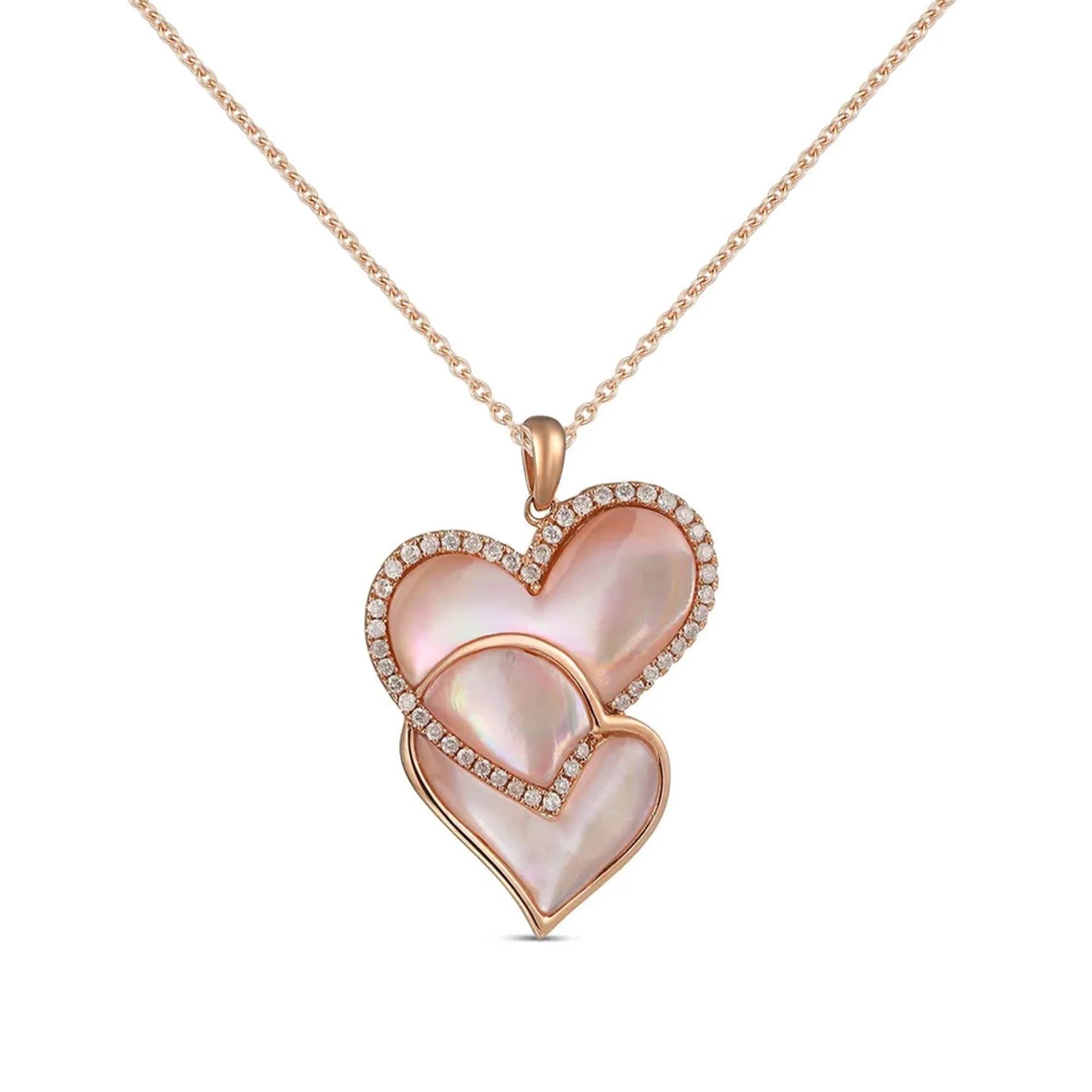 Interlocking Pink Heart Necklace | Stöd bröstcancer