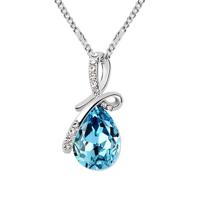 Crystal Blue Dewdrop Necklace | Tillsammans för en diabetesfri framtid