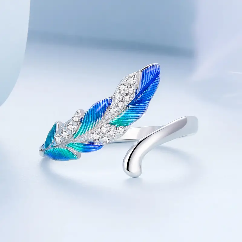 Elegant Feather Crystal Ring l Tillsammans för en diabetesfri framtid