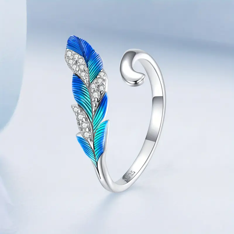 Elegant Feather Crystal Ring l Tillsammans för en diabetesfri framtid